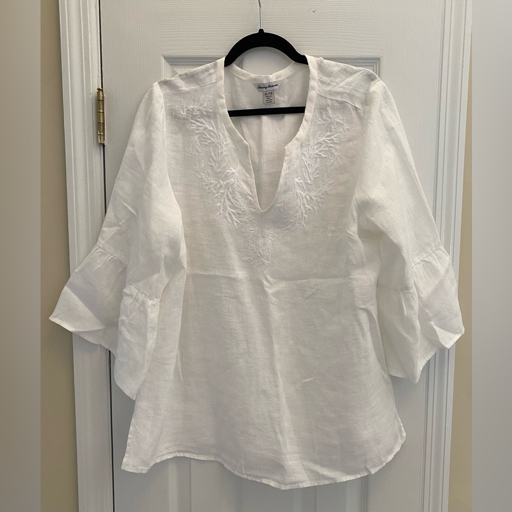 Linen Bell Sleeve - V Neck Shirt - Tommy Bahama - Size XL